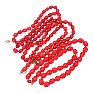 Antique Venetian Glass Red Padre African Trade Beads 3 Strands